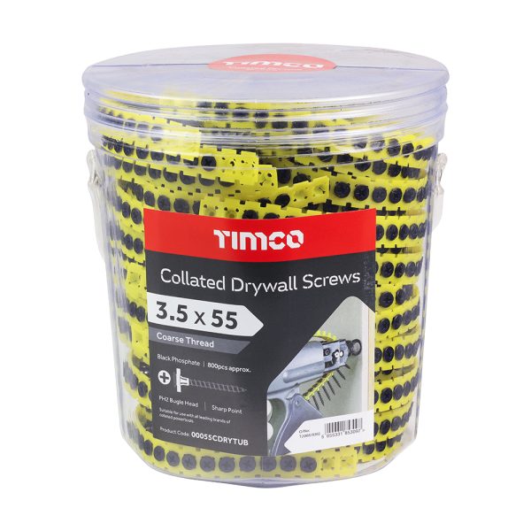 Tub of 800 3.5 x 50mm collated plasterboard screws