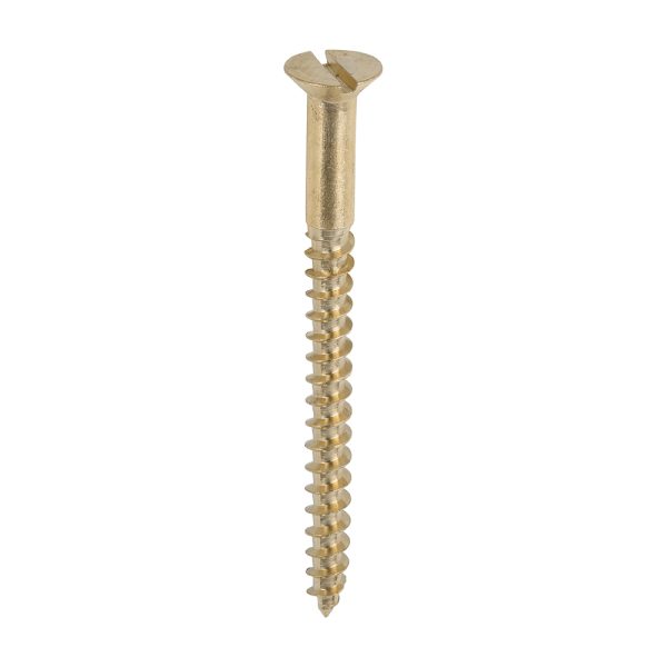 TIMCO Solid Brass Timber Screws - SLOT - Countersunk - 8 x 2