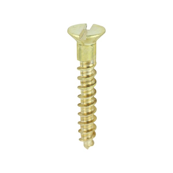 TIMCO Solid Brass Timber Screws - SLOT - Countersunk - 4 x 3/4