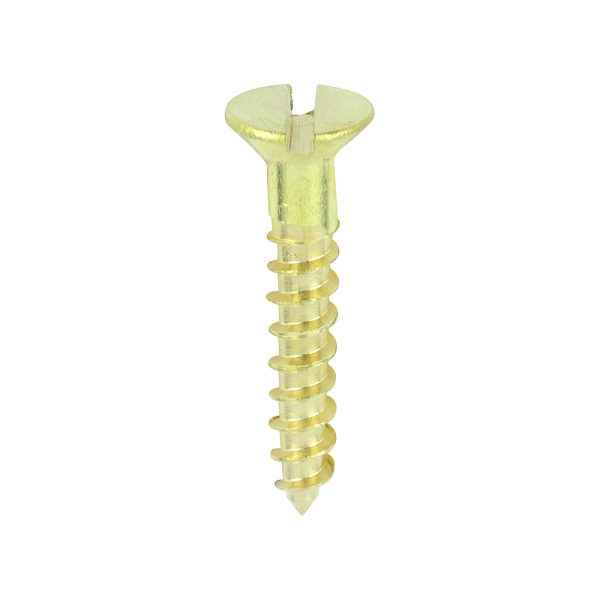 TIMCO Solid Brass Timber Screws - SLOT - Countersunk - 4 x 5/8