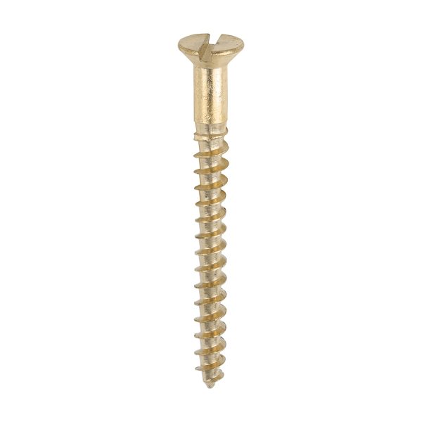 TIMCO Solid Brass Timber Screws - SLOT - Countersunk - 6 x 1 1/2