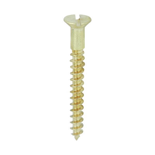 TIMCO Solid Brass Timber Screws - SLOT - Countersunk - 8 x 1 1/2