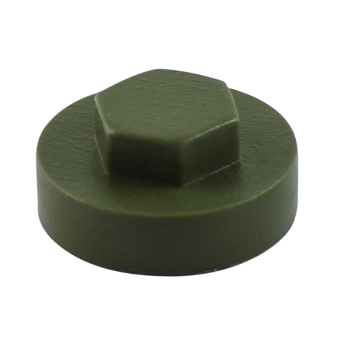 TIMCO Hex Head Cover Caps - Olive Green - 16mm