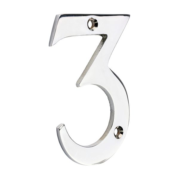 TIMCO Door Numeral 3 - Polished Chrome - 75mm
