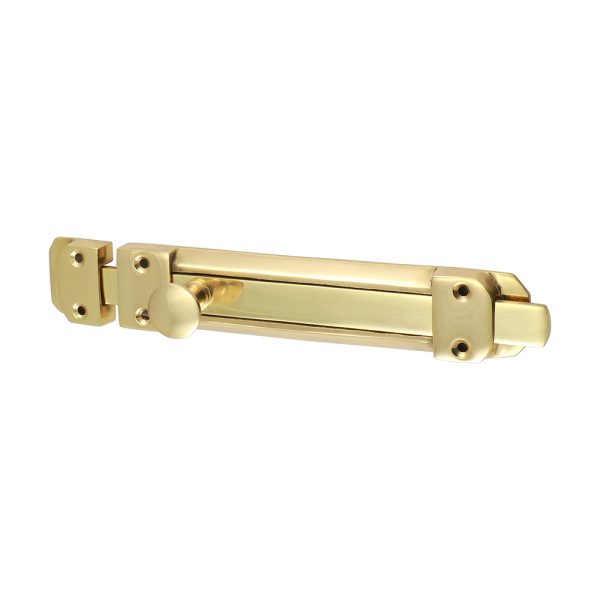 TIMCO Contract Flat Section Bolt - Polished Brass - 210 x 35mm