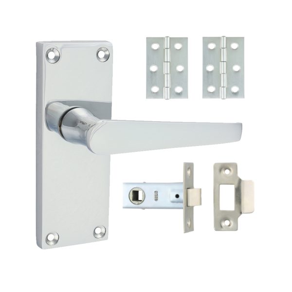 TIMCO Victorian Straight Latch Door Pack - Polished Chrome - Mixed