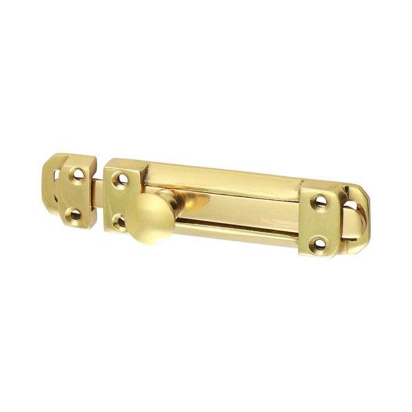 TIMCO Contract Flat Section Bolt - Polished Brass - 110 x 25mm