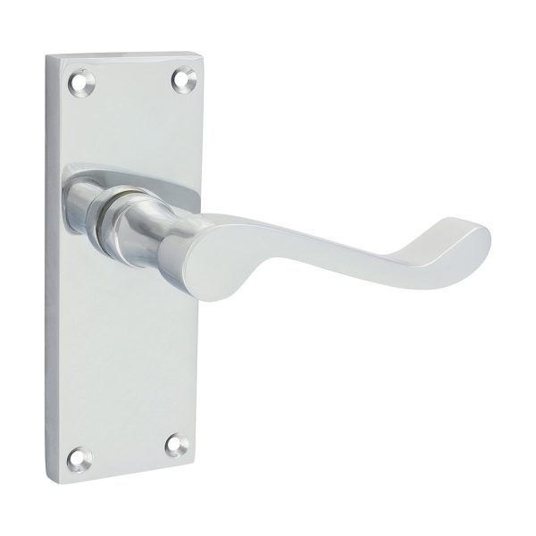 TIMCO Victorian Scroll Latch Handles - Polished Chrome - 114 x 42