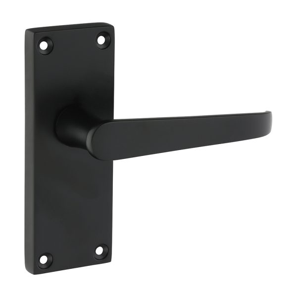 TIMCO Victorian Straight Latch Handles - Matt Black - 114 x 42