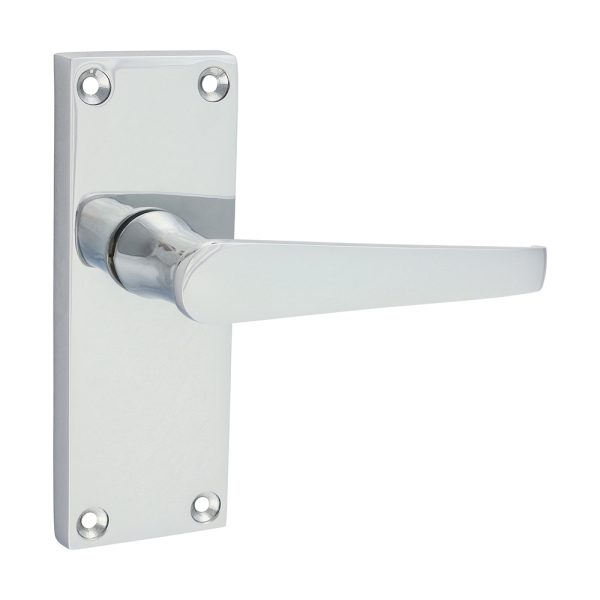 TIMCO Victorian Straight Latch Handles - Polished Chrome - 114 x 42