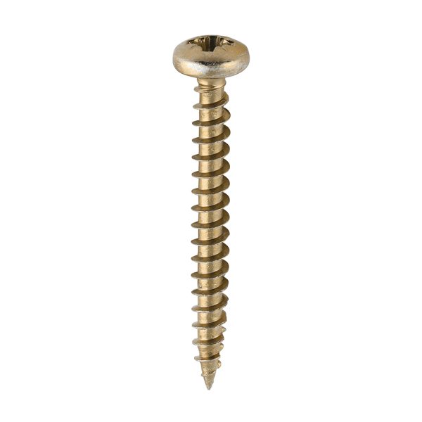 TIMCO Classic Multi-Purpose Screws - PZ - Pan Head - Yellow - 4.0 x 35