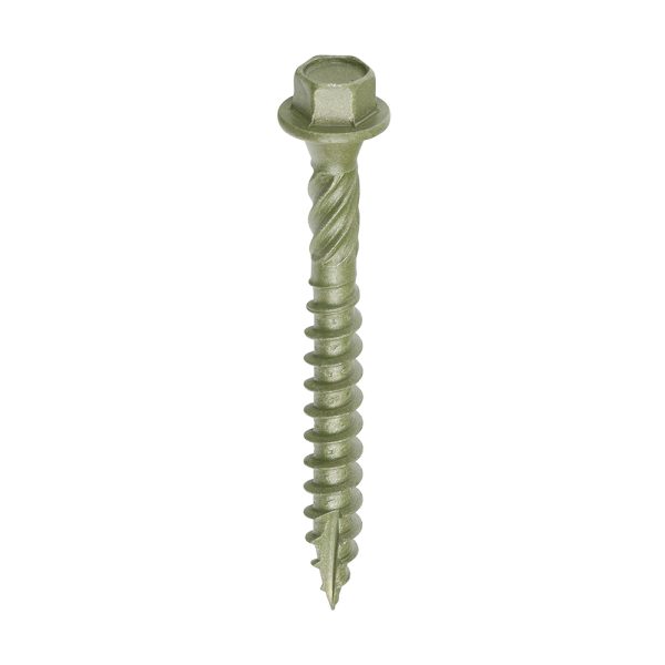 TIMCO Timber Frame Construction & Landscaping Screws - Hex - Exterior - Green Organic - 6.7 x 60