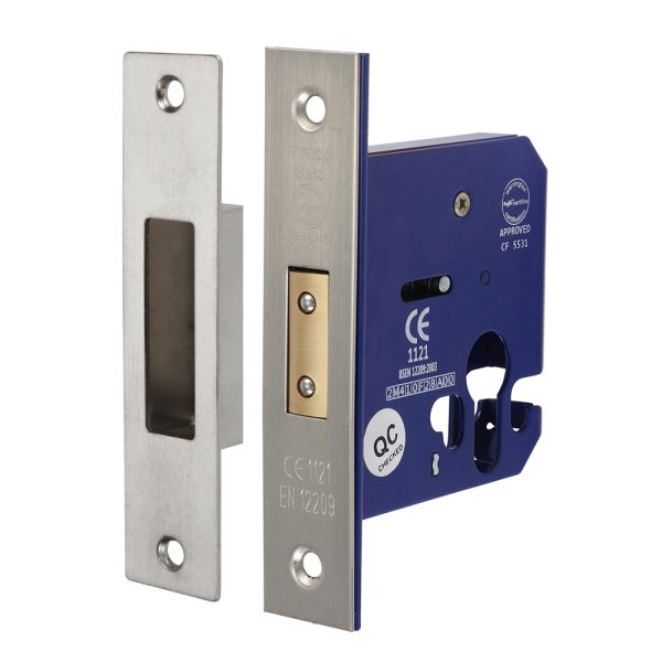TIMCO Euro Deadlock - Satin Nickel - 78 case / 56.5 backset
