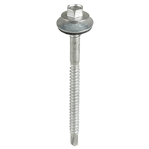 TIMCO Metal Construction Composite Panel Screws - Hex - EPDM Washer - Self-Drilling - Bi-Metal - Exterior - Silver Organic - 5.5/6.3 x 100