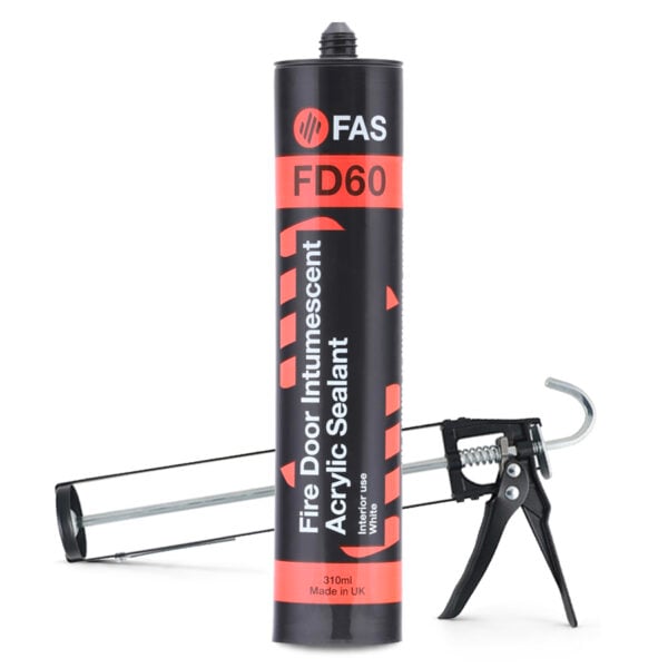 FAS FD60 Fire Door Intumescent Acrylic Sealant 310ml with free skeleton gun
