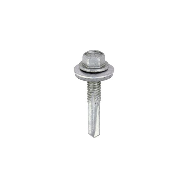 TIMCO Metal Construction Heavy Section Screws - Hex - EPDM Washer - Self-Drilling - Exterior - Silver Organic - 5.5 x 32