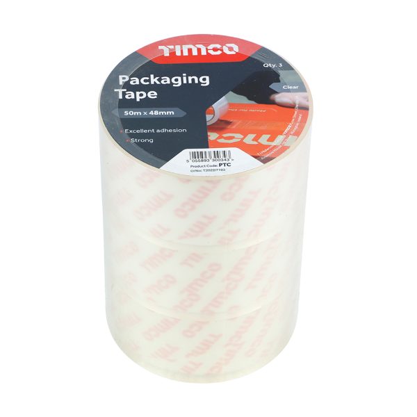 TIMCO Packaging Tape - Clear - 50m x 48mm