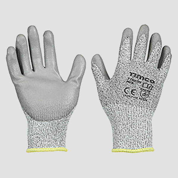 Medium Cut Gloves - PU Coated HPPE Fibre with Glass Fibre