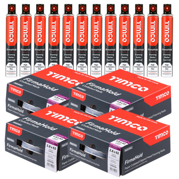 FirmaHold framing nails with gas 2.8 x 63mm FirmaGalv Bundle of 4