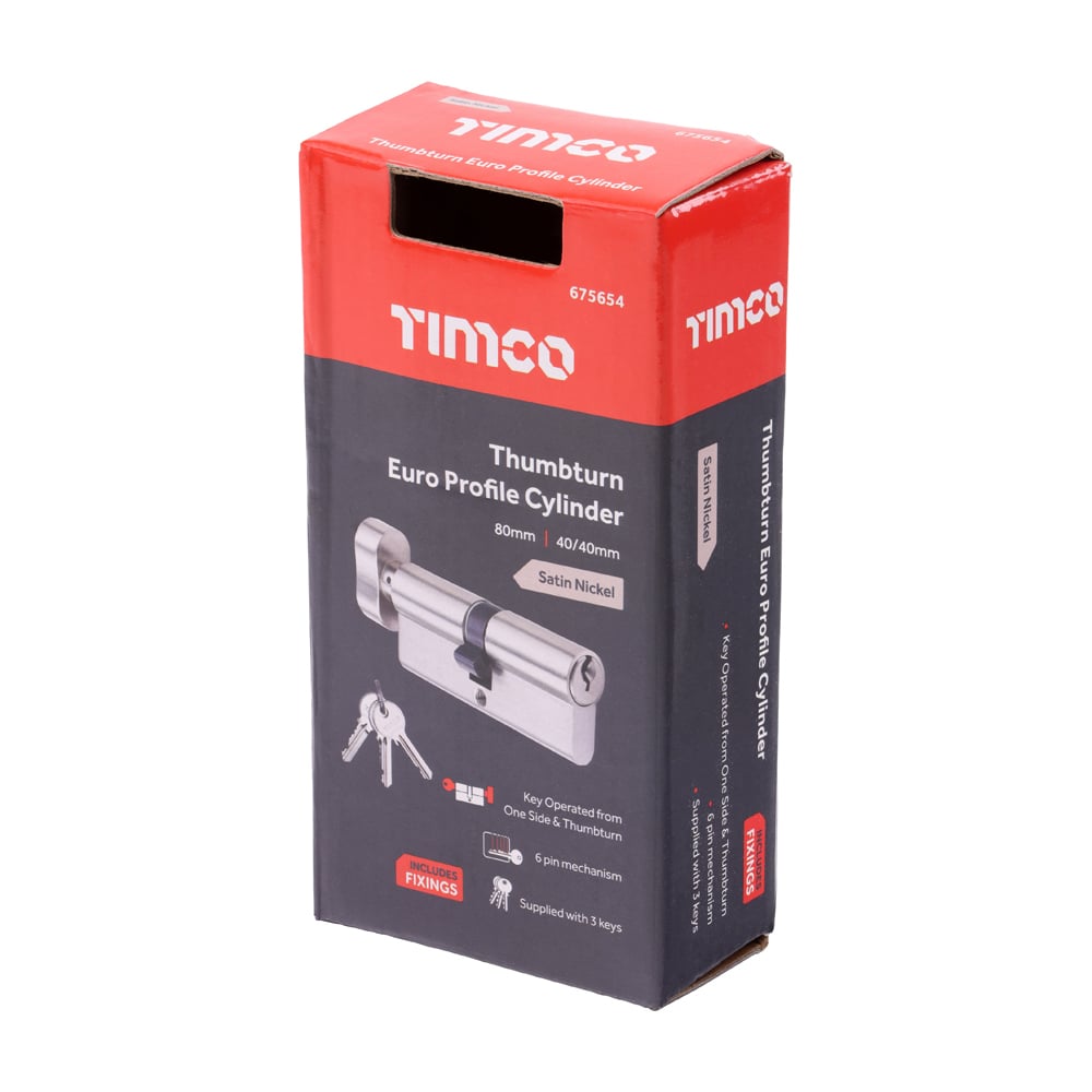 675654_w2 Timco Euro Profile Cylinder Thumbturn Satin Nickel 80 in Box