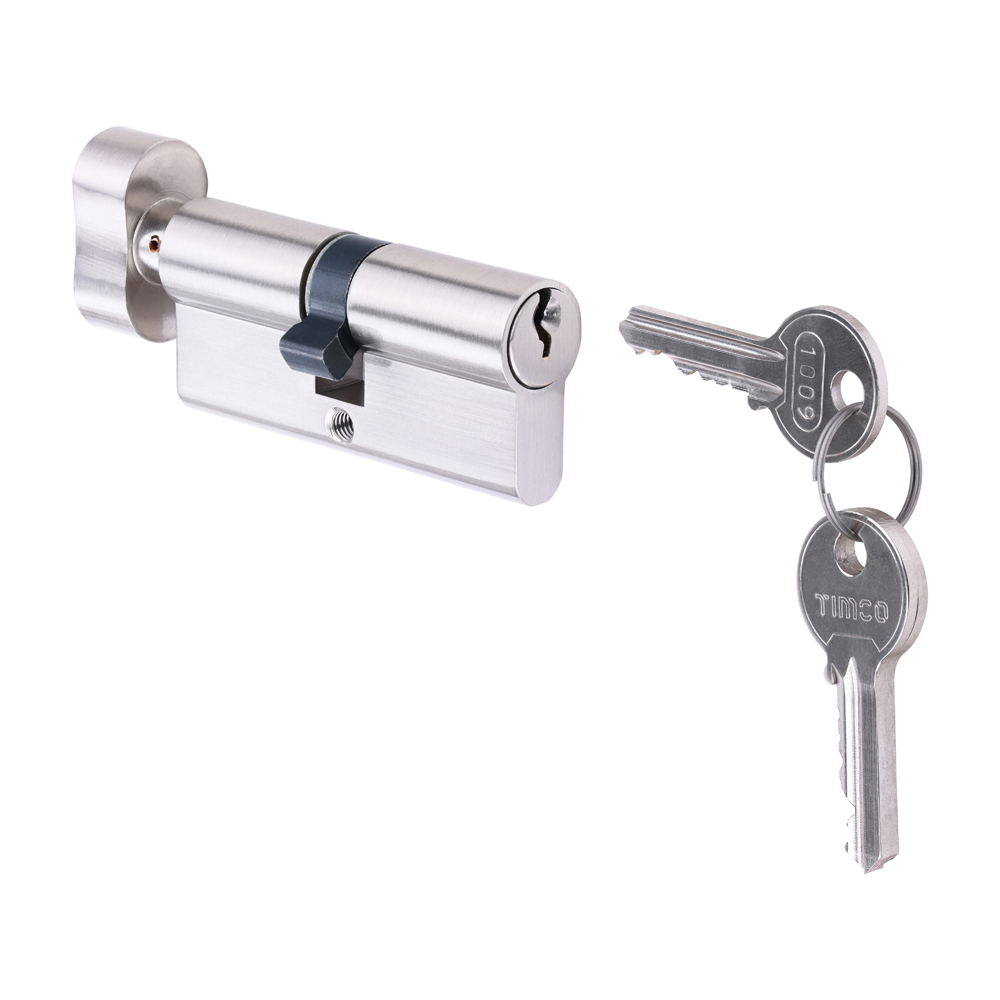 675789_w3 Timco Euro Profile Cylinder Thumbturn Satin Nickel 70 with keys