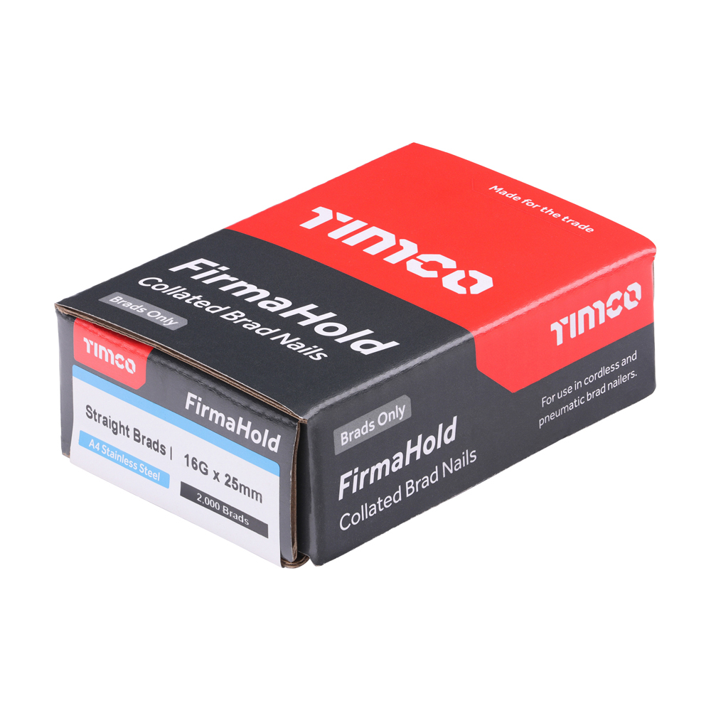 BA4SS1625_w2 Timco A4 Stainless Steel Brad Nails 16g x 25mm in Box