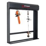 Armorgard StrimmerSafe Rack SSR6 with Garden Tools on at an Angle