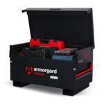 Armorgard TuffBank TB2 Lid Open with Tools Left Angle
