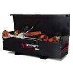 Armorgard TuffBank TB6 Lid Open with Landscaping Tools
