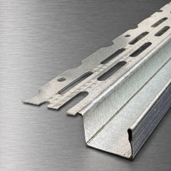 Galvanised plasterboard edge bead with perforated fixing flange