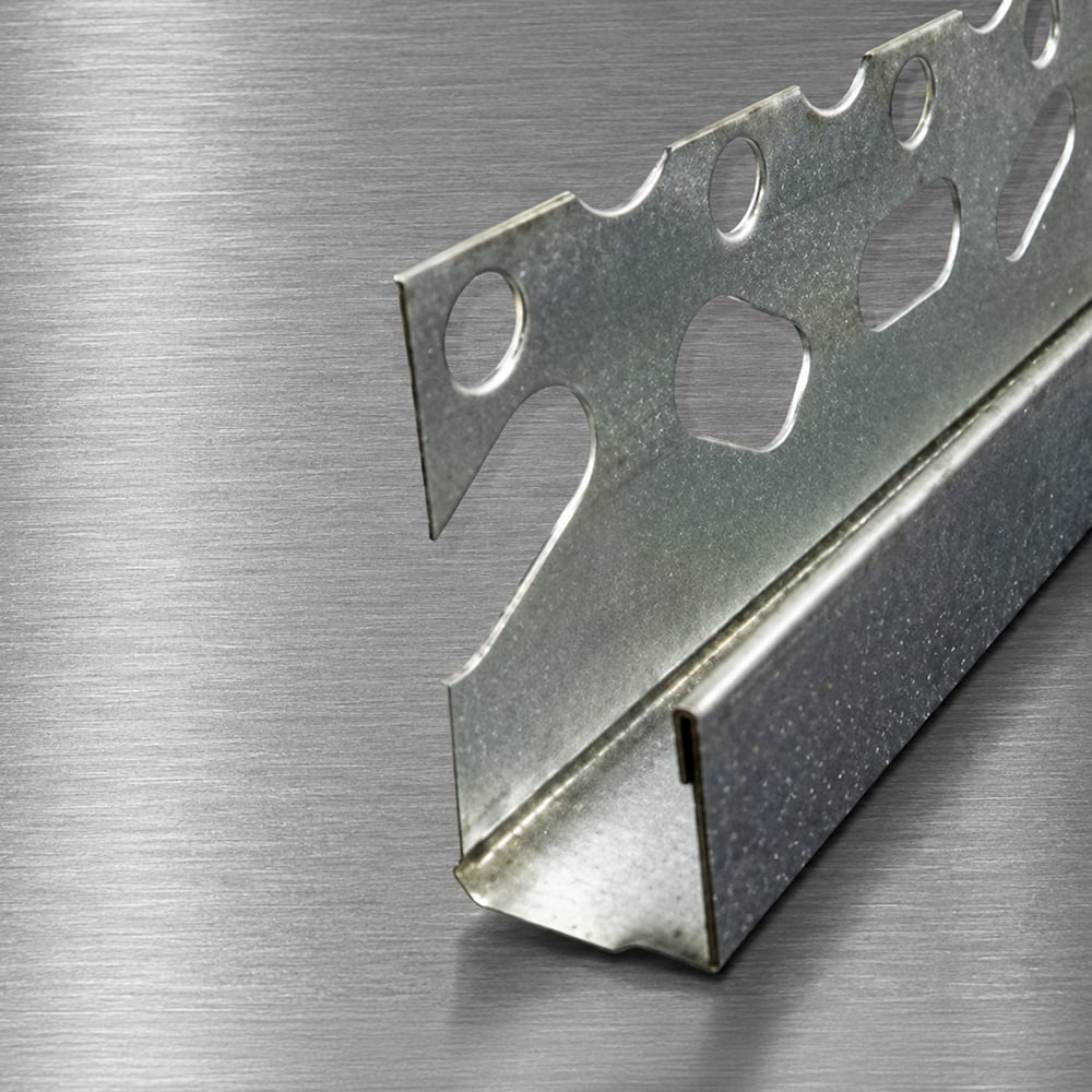 EB3X13 Galvanised plasterboard edge bead with perforated fixing flange