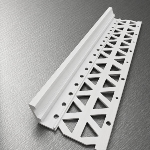 External Render Stop uPVC 2.5m x 6–12mm with perforated fixing wing – box of 25