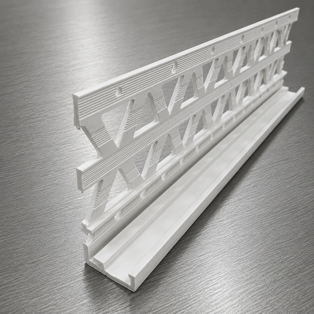 Plaster Stop – uPVC_15mm Plaster Stop uPVC 2.5M x 15-17mm plaster bead with profiled wings – box of 25