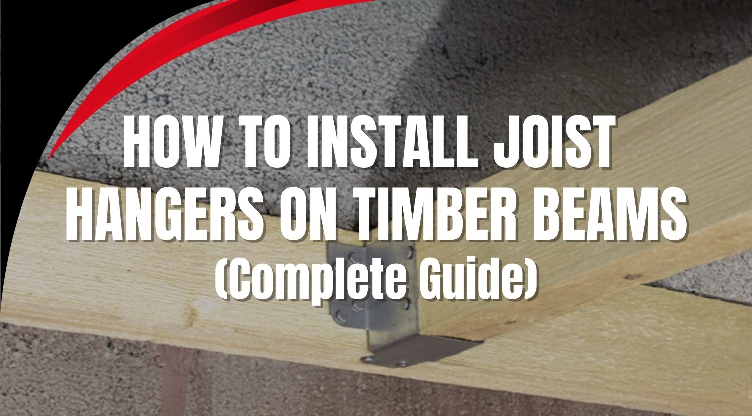 Installing a joist hanger on a timber beam supporting a timber joist