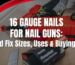 16 gauge second fix nail gun with collated finish nails for skirting and trim work