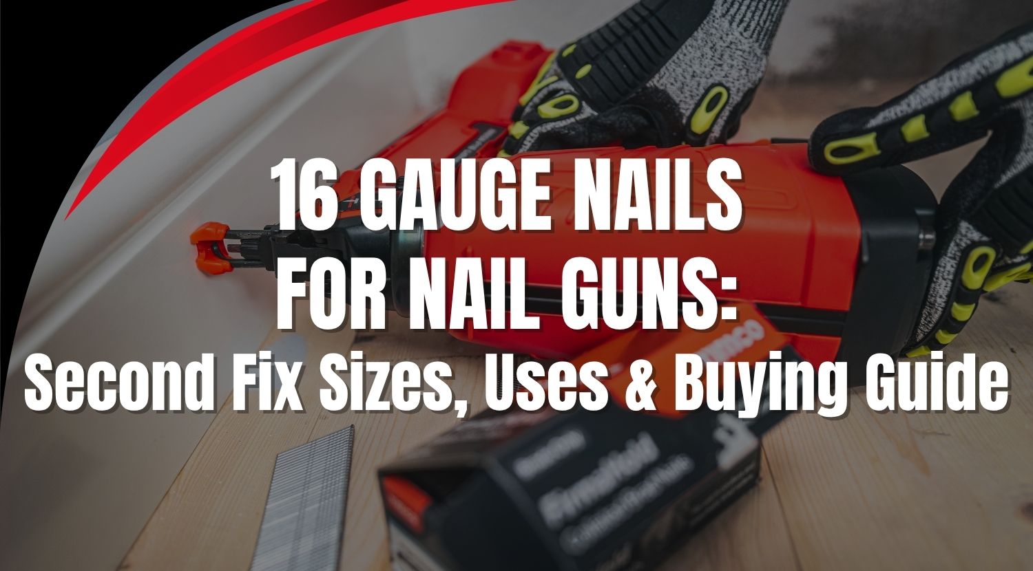16 gauge second fix nail gun with collated finish nails for skirting and trim work