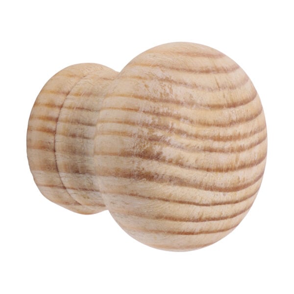 Timco 32mm wooden cupboard knob natural pine with mushroom shape