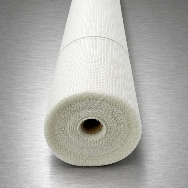 White fibreglass reinforcing mesh roll for plastering and rendering