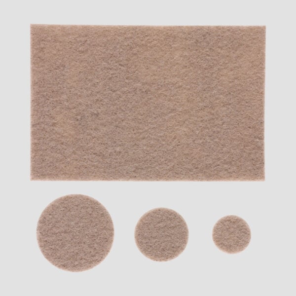 Self-adhesive felt pads in assorted shapes and sizes for furniture protection