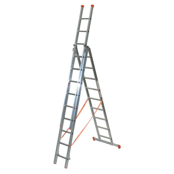 TB Davies GENIA 3.0m aluminium professional combination ladder in extended A-frame configuration