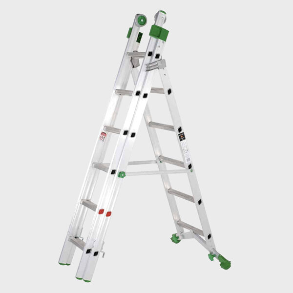 TB Davies PRIMA aluminium industrial combination ladder in freestanding configuration.